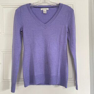 Banana Republic Lavender Merino Wool V-Neck Sweater